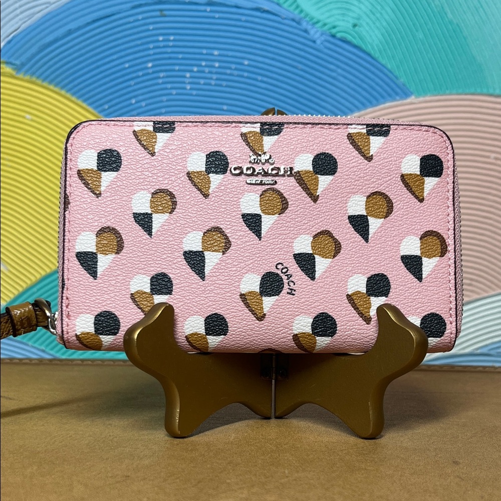 Coach Pink Ice Cream heart Pattern Wallet blush pink